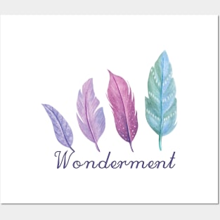 Wonderment Colored Feathers, inspirational meanings Posters and Art